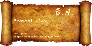 Brassai Alex névjegykártya